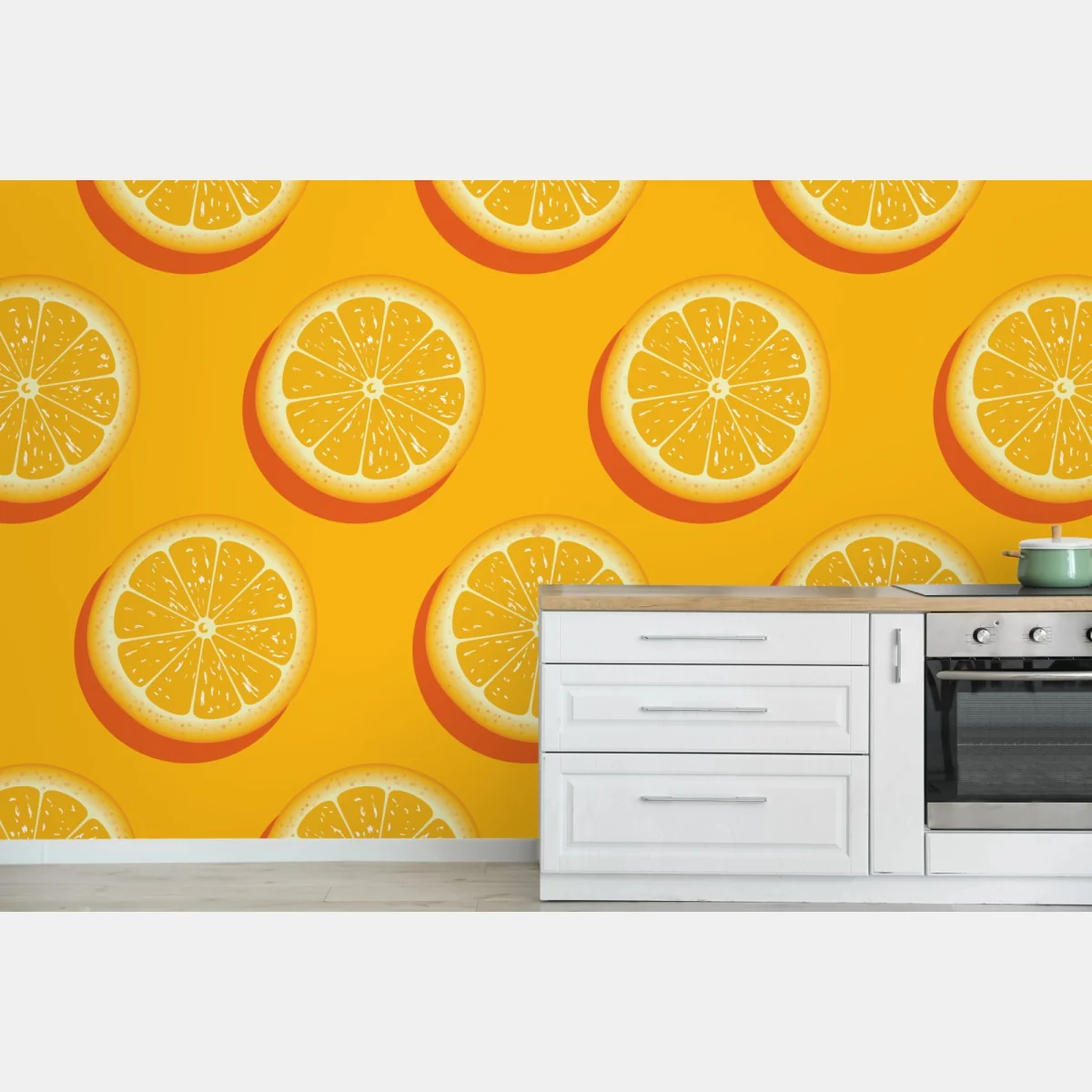 Fototapete lebhaftes muster mit orangenscheiben – Wallnifity® Fototapete lebhaftes muster mit orangenscheiben – Wallnifity®
