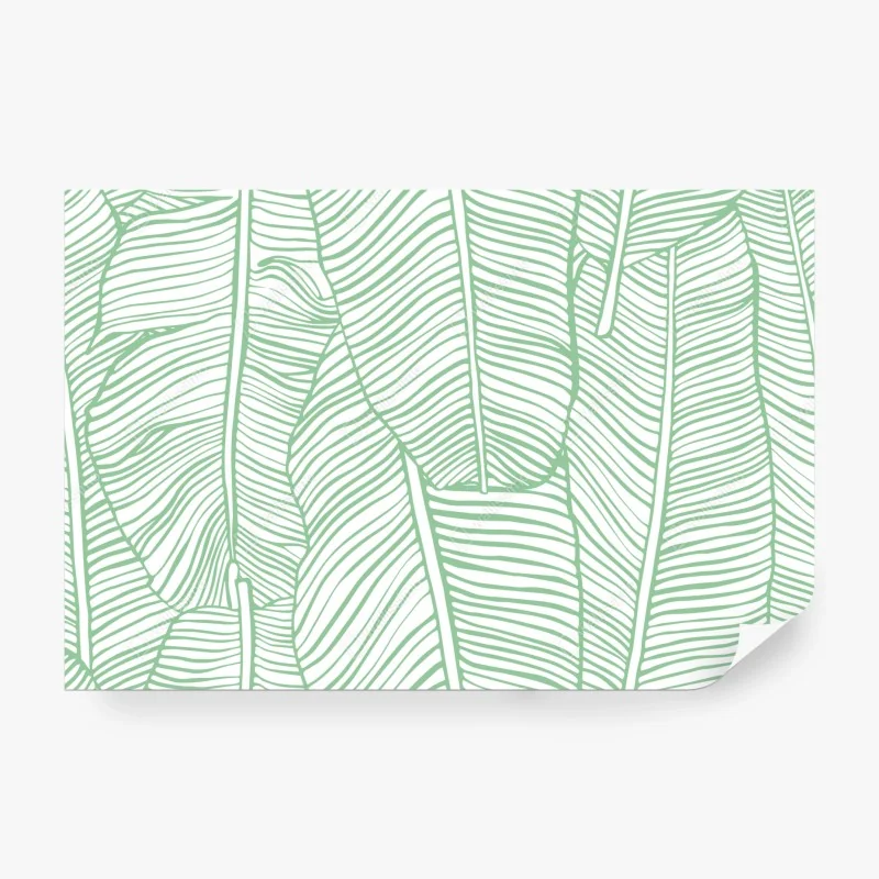 Fototapete mintfarbenes bananenblattmuster