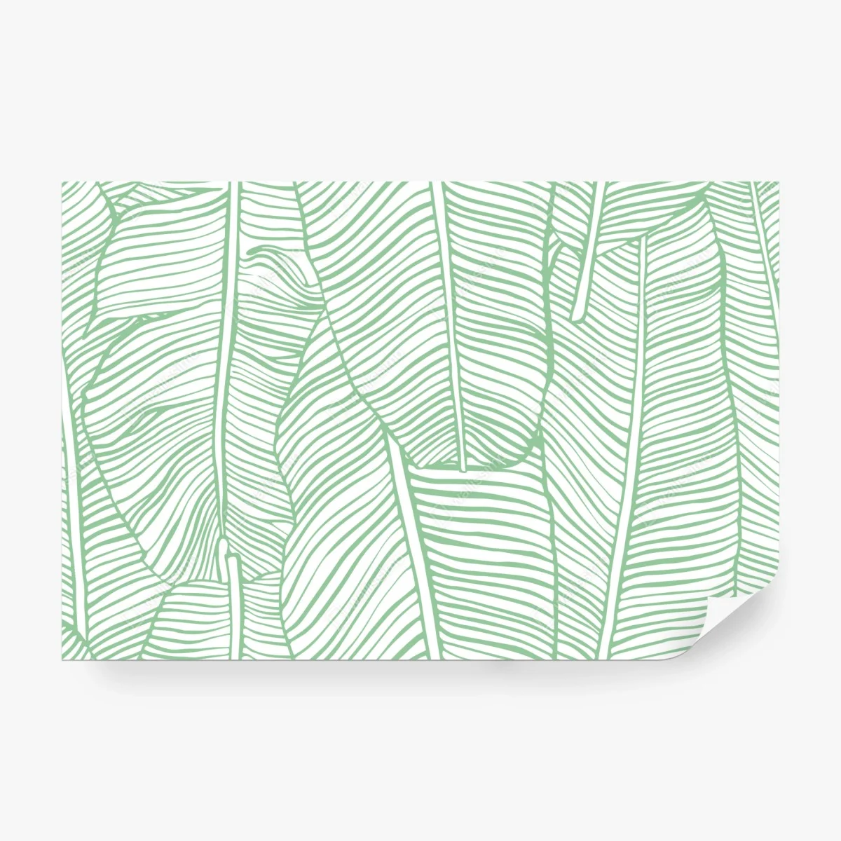Fototapete mintfarbenes bananenblattmuster – Wallnifity®