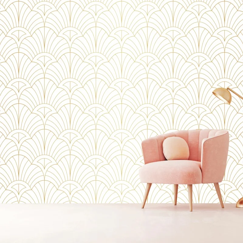 Fototapete goldenes art deco muster