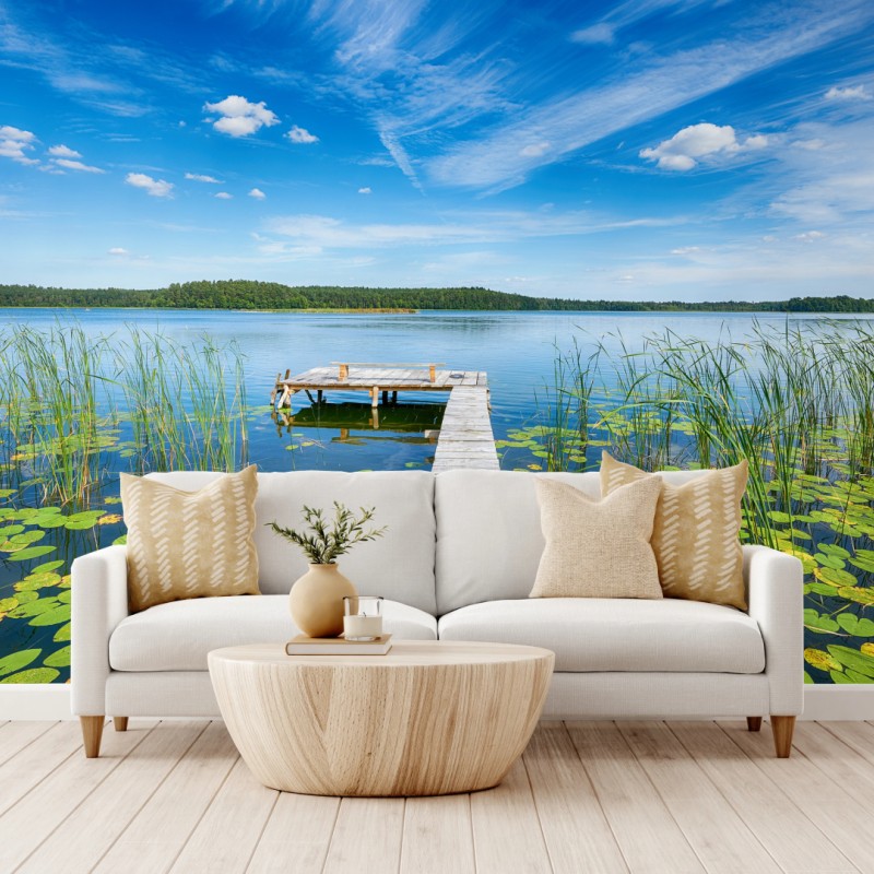 Fototapete steg in Masuren im sommer – Wallnifity®