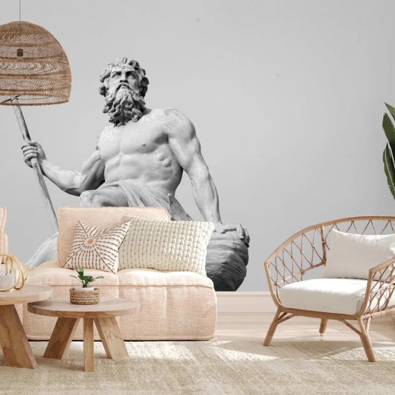 Fototapete Neptun klassisches standbild in monochrom – Wallnifity®