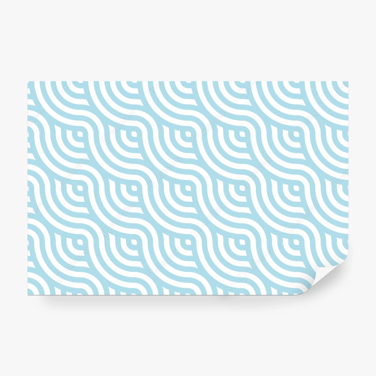 Fototapete sanftes türkis geometrisches wellenmuster – Wallnifity®