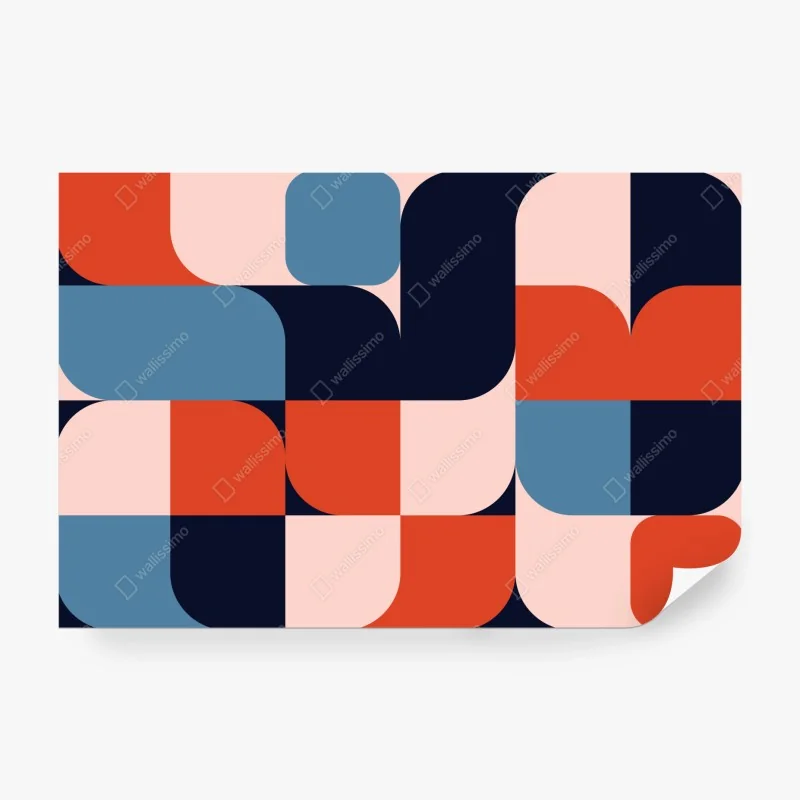 Fototapete kräftiges geometrisches retro-muster