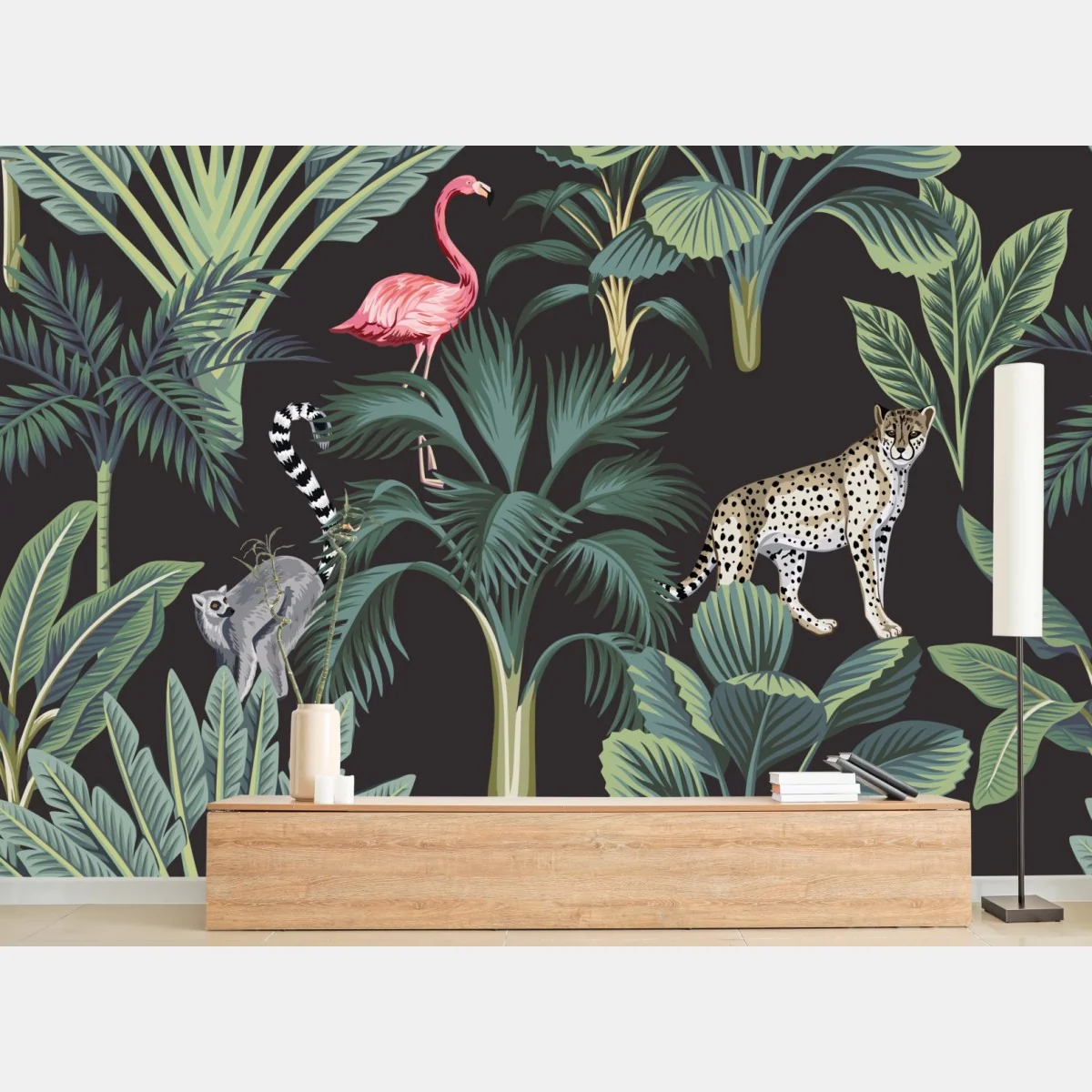 Fototapete tropischer dschungel mit wildtieren – Wallnifity® Fototapete tropischer dschungel mit wildtieren – Wallnifity®