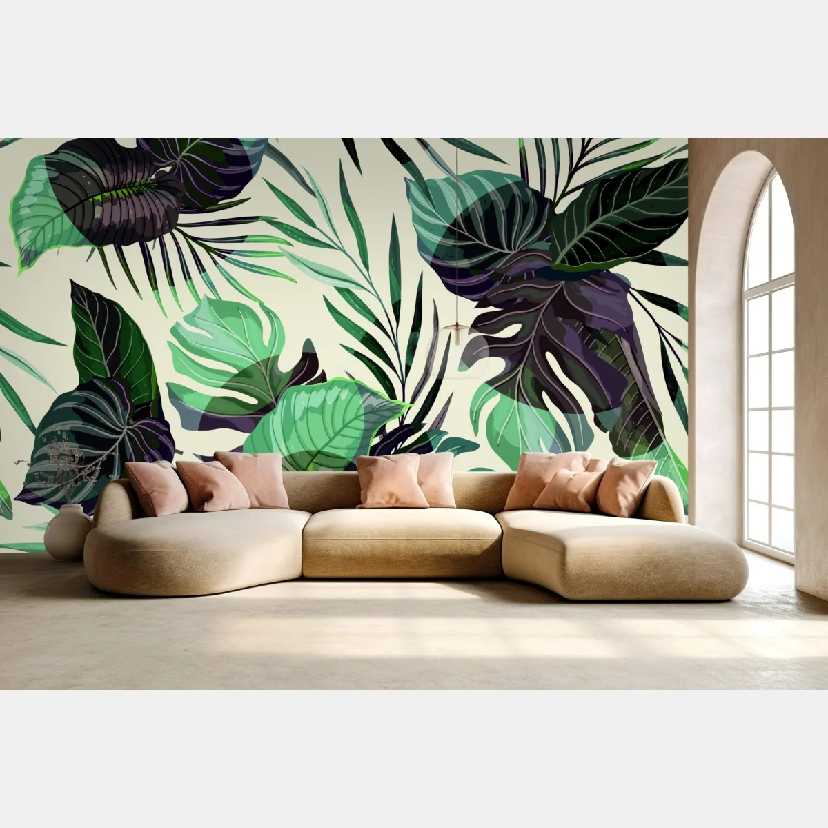 Fototapete tropisches blattmuster in grünen tönen – Wallnifity® Fototapete tropisches blattmuster in grünen tönen – Wallnifity®