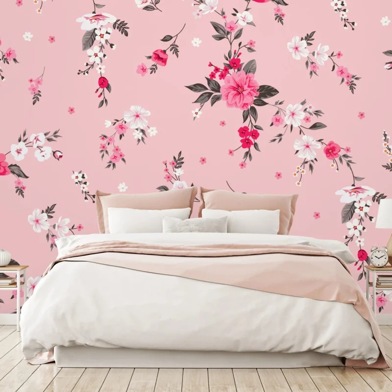 Fototapete zartes rosa blumenmuster – Wallnifity® Fototapete zartes rosa blumenmuster – Wallnifity®