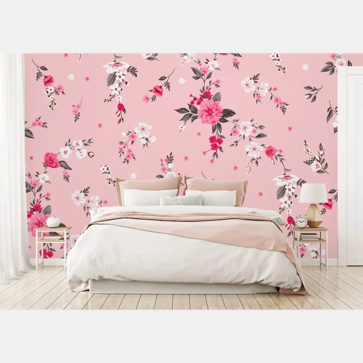 Fototapete zartes rosa blumenmuster – Wallnifity® Fototapete zartes rosa blumenmuster – Wallnifity®