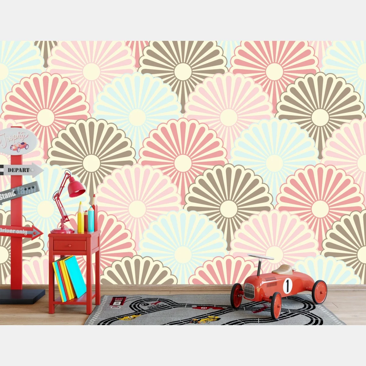 Fototapete pastelliges muschelmuster – Wallnifity®