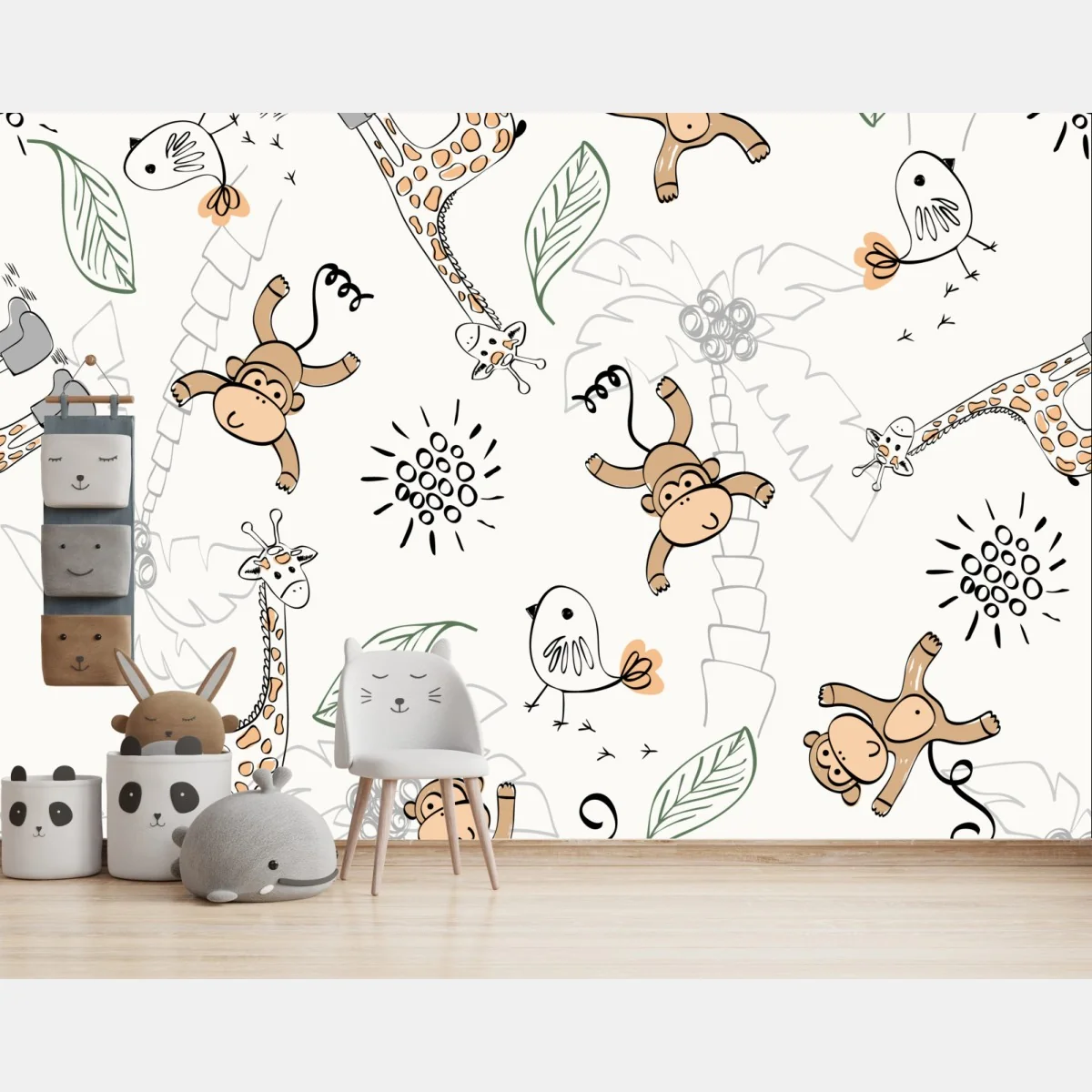 Fototapete niedliche dschungeltiere muster für kinderzimmer – Wallnifity® Fototapete niedliche dschungeltiere muster für kinderzimmer – Wallnifity®