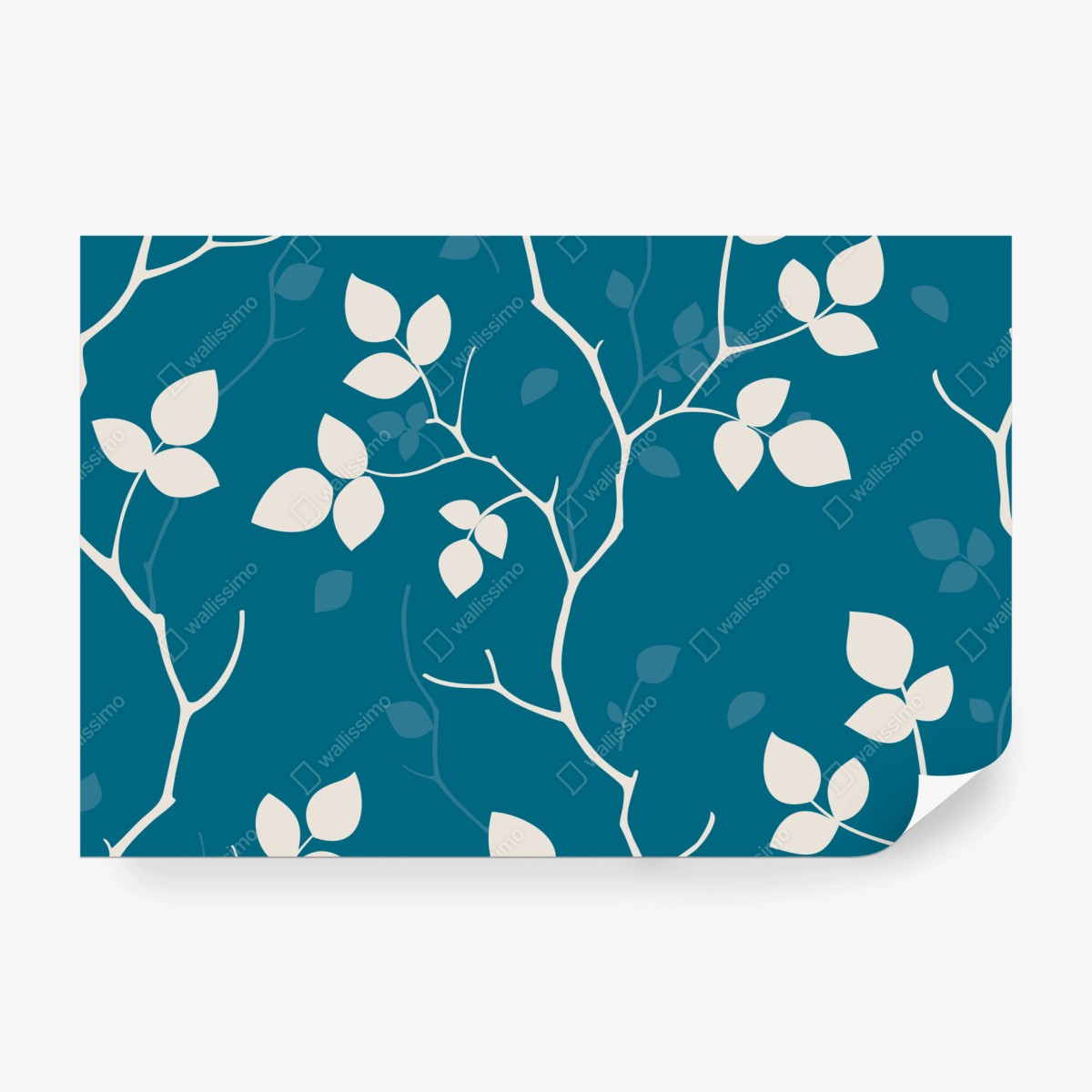 Fototapete türkises botanisches blattmuster – Wallnifity®
