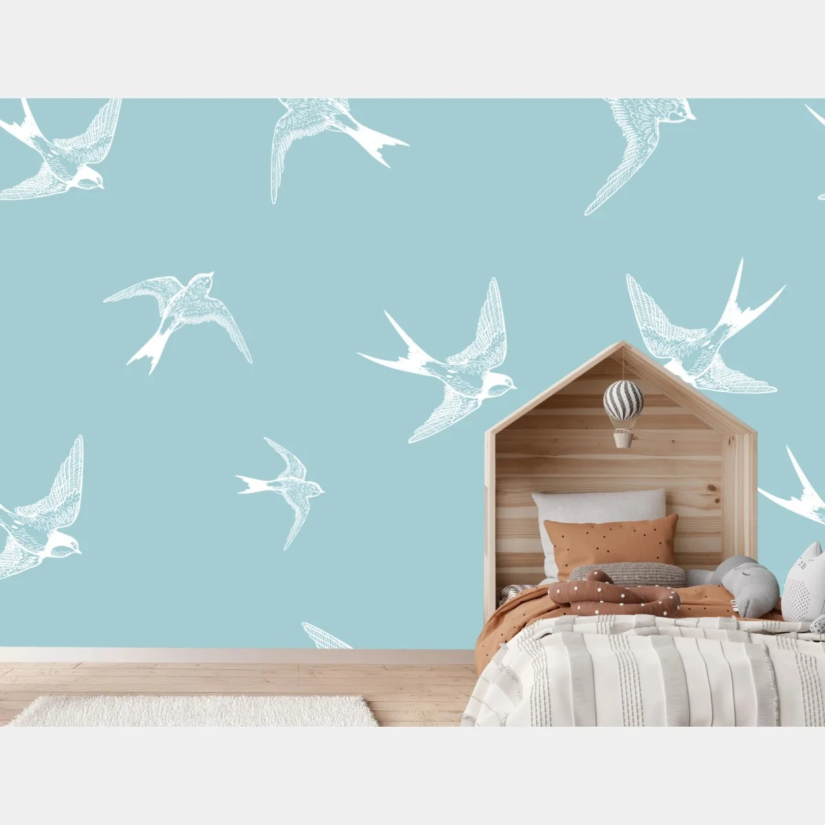 Fototapete pastell schwalben muster – Wallnifity® Fototapete pastell schwalben muster – Wallnifity®