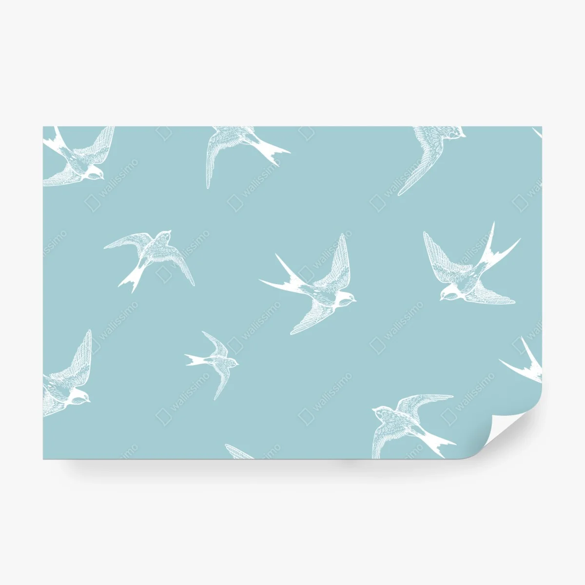 Fototapete pastell schwalben muster – Wallnifity®