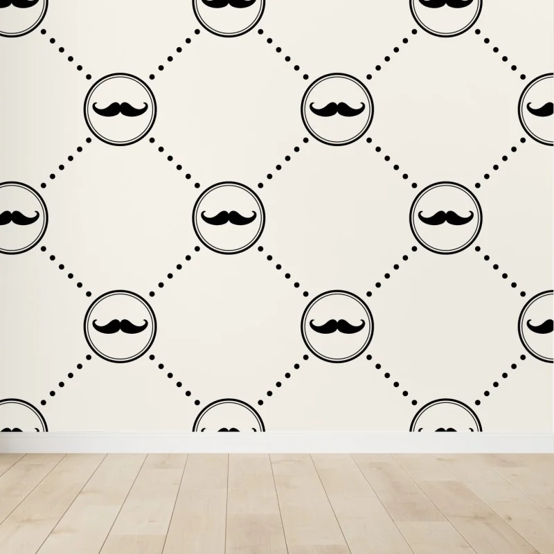 Fototapete verspieltes schnurrbartmuster