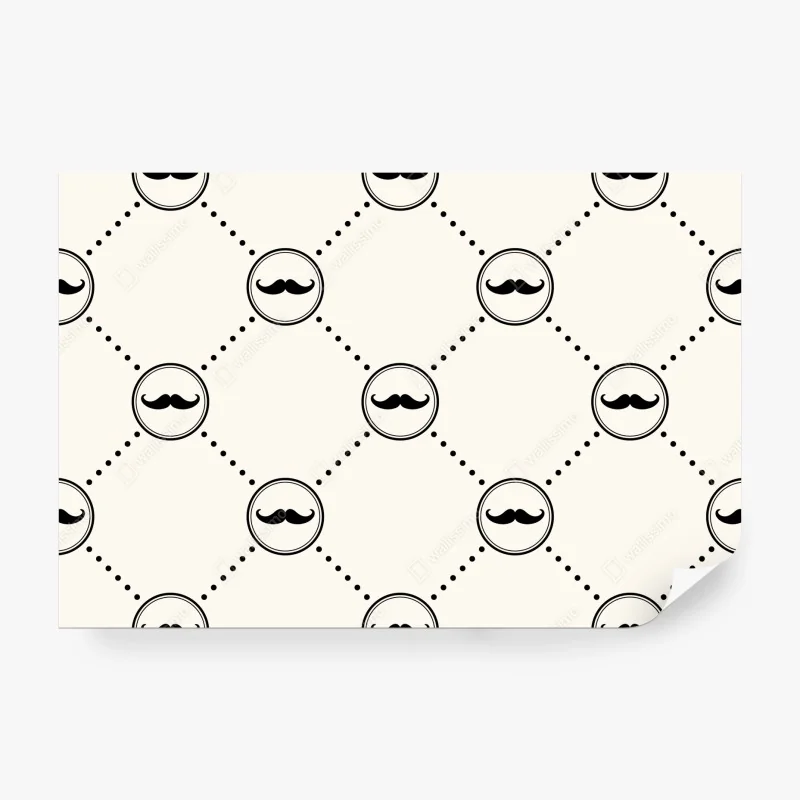 Fototapete verspieltes schnurrbartmuster