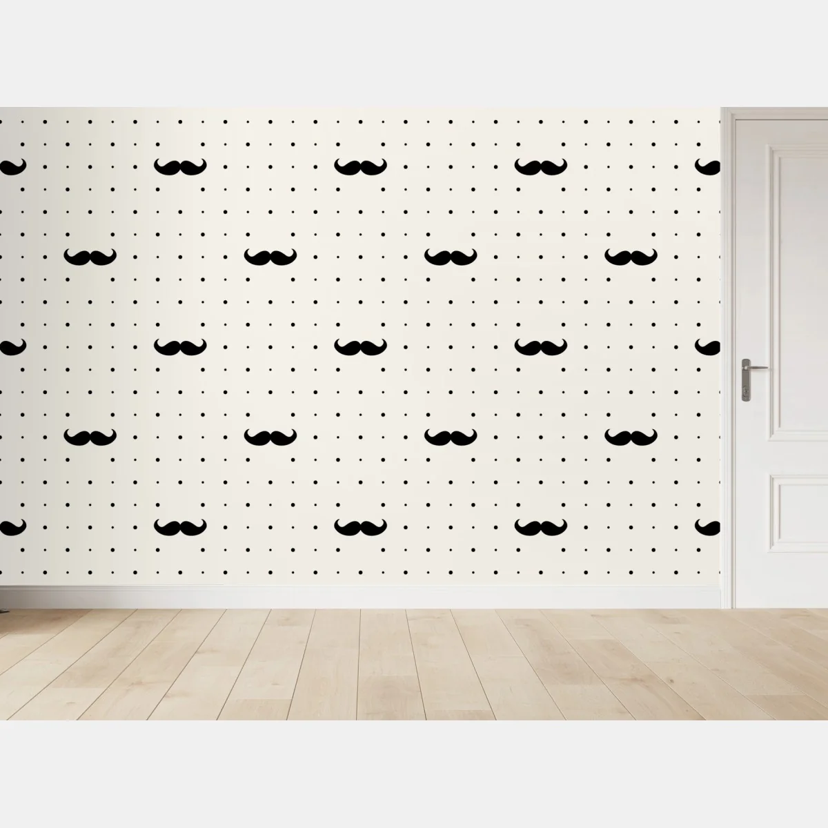 Fototapete schwarzes schnurrbart-muster auf beigem hintergrund – Wallnifity® Fototapete schwarzes schnurrbart-muster auf beigem hintergrund – Wallnifity®