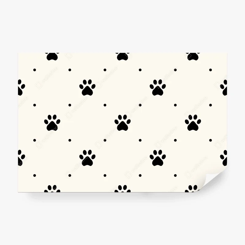 Fototapete verspieltes pfotenmuster