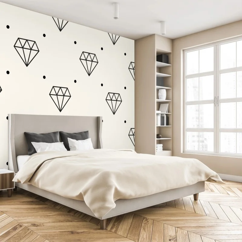 Fototapete minimalistisches diamantenmuster mit punkten – Wallnifity®