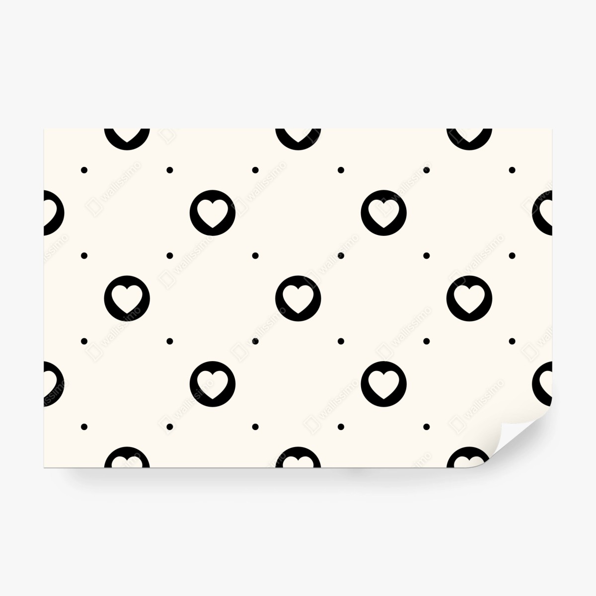 Fototapete minimalistisches muster mit schwarzen herzen – Wallnifity®
