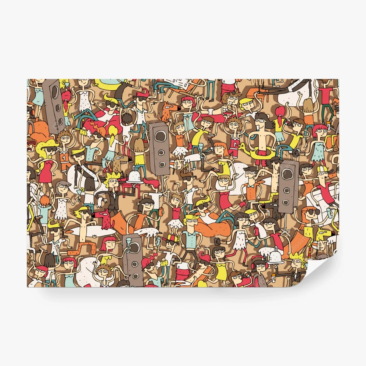 Fototapete verspieltes party-muster mit menschen – Wallnifity® Fototapete verspieltes party-muster mit menschen – Wallnifity®
