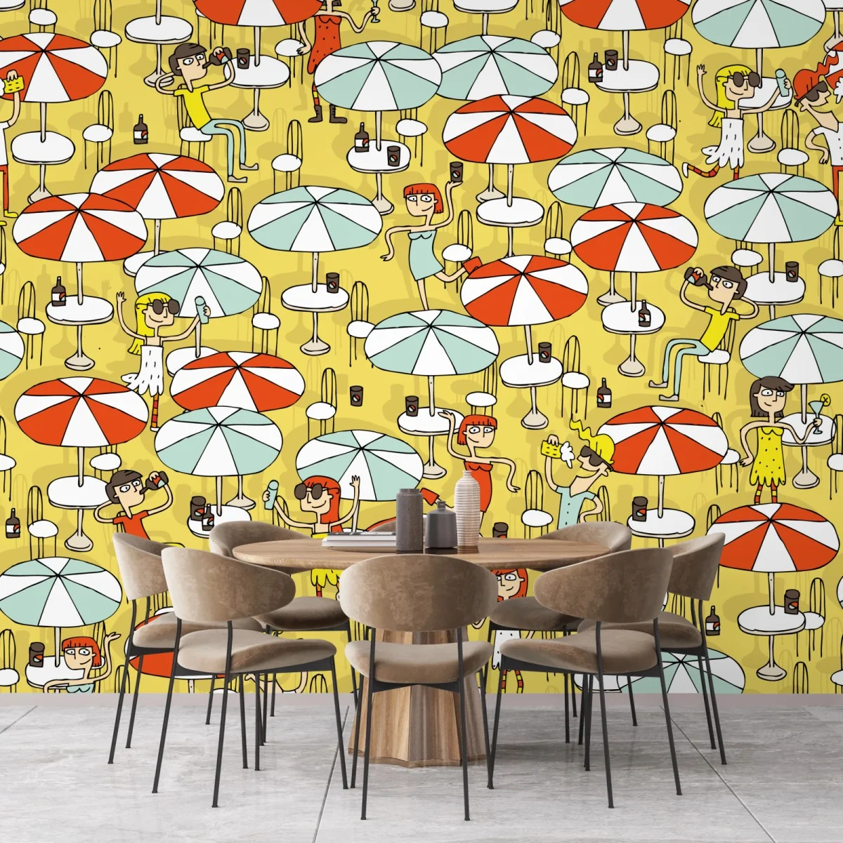 Fototapete sonniges strandmuster mit schirmen – Wallnifity® Fototapete sonniges strandmuster mit schirmen – Wallnifity®