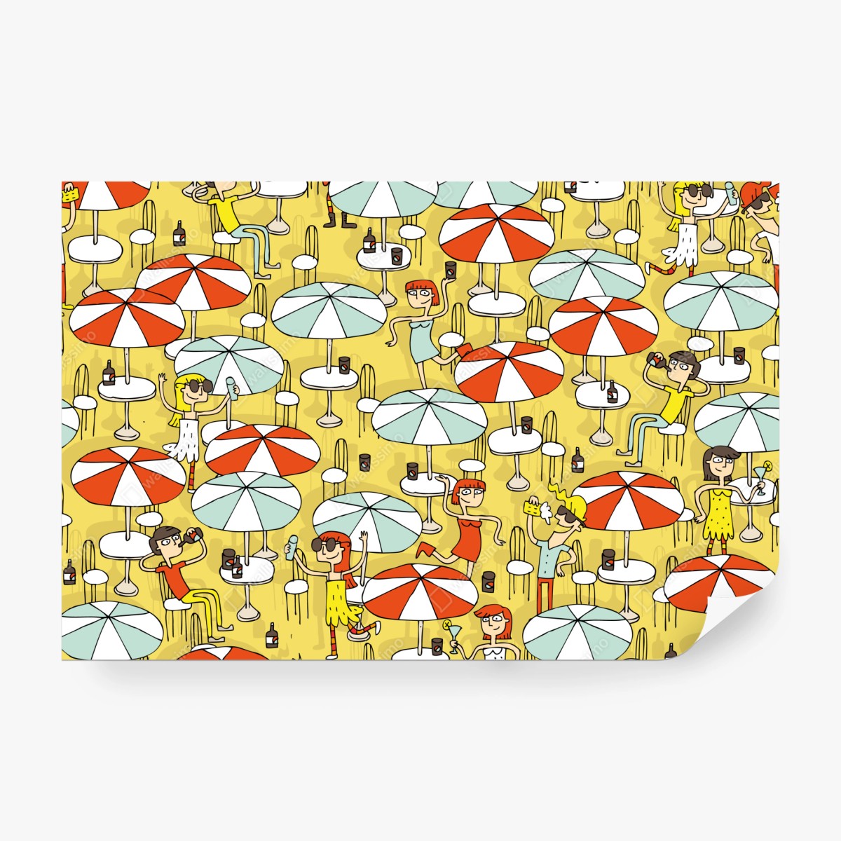 Fototapete sonniges strandmuster mit schirmen – Wallnifity® Fototapete sonniges strandmuster mit schirmen – Wallnifity®