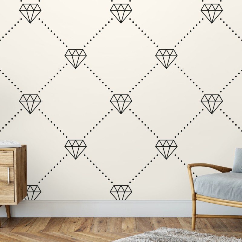 Fototapete diamentgittermuster auf beigem hintergrund