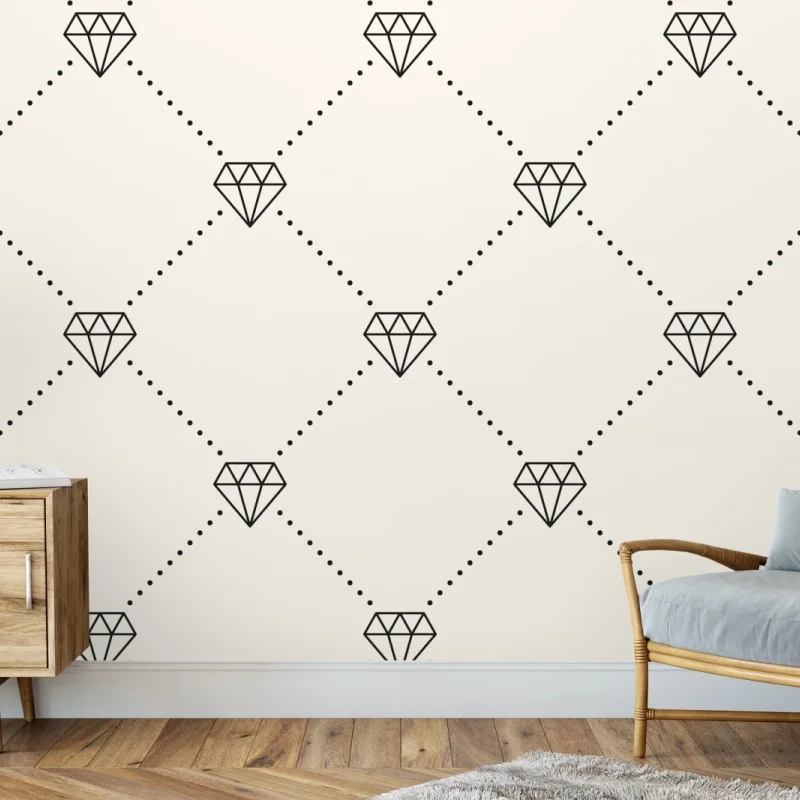 Fototapete diamentgittermuster auf beigem hintergrund