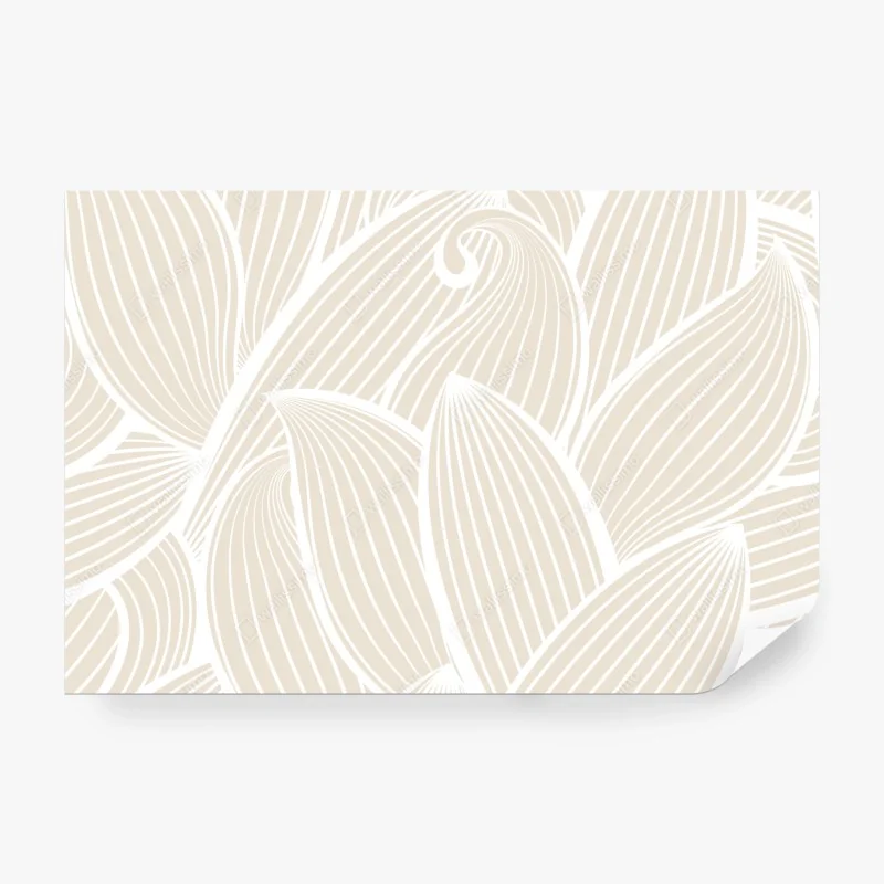 Fototapete zartes beige botanisches muster