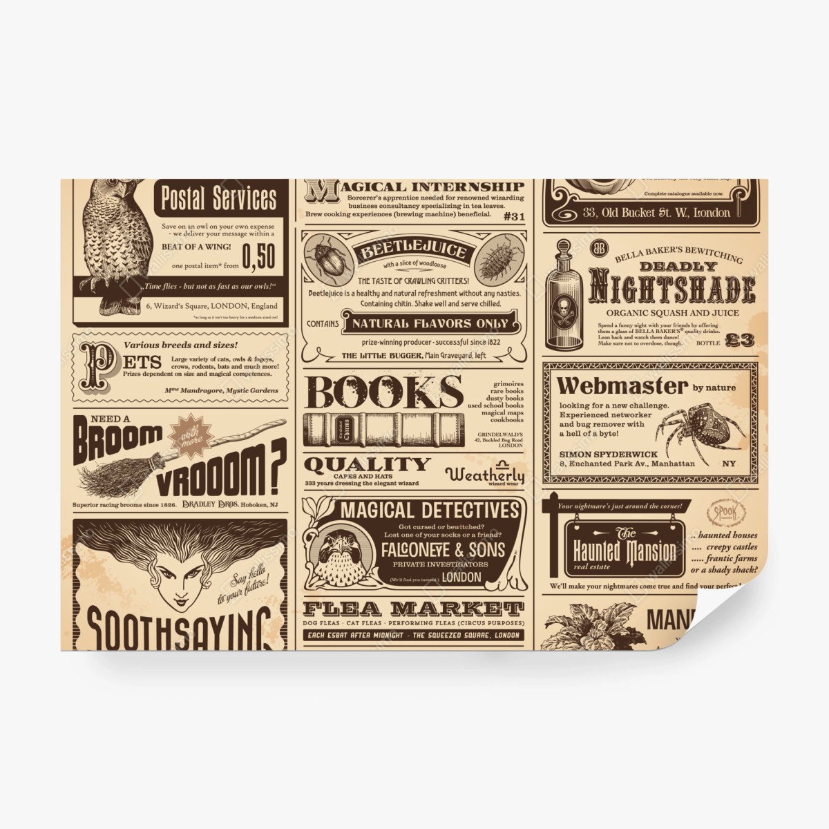 Fototapete collage alter magischer anzeigen – Wallnifity® Fototapete collage alter magischer anzeigen – Wallnifity®