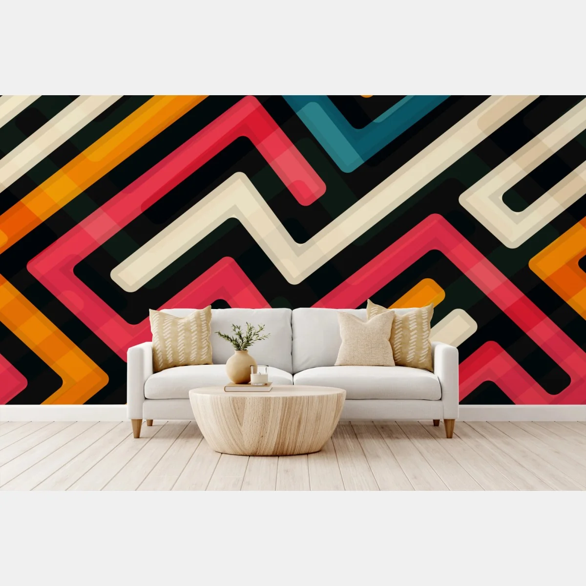 Fototapete buntes geometrisches labyrinthmuster – Wallnifity® Fototapete buntes geometrisches labyrinthmuster – Wallnifity®