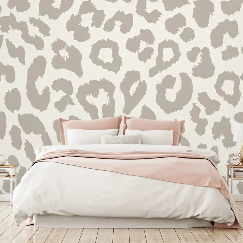 Fototapete neutrales beiges leopardenmuster