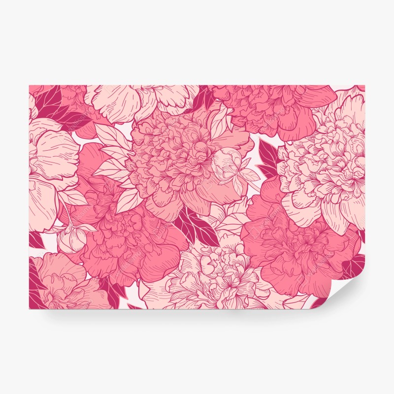 Fototapete rosa pfingstrosenmuster