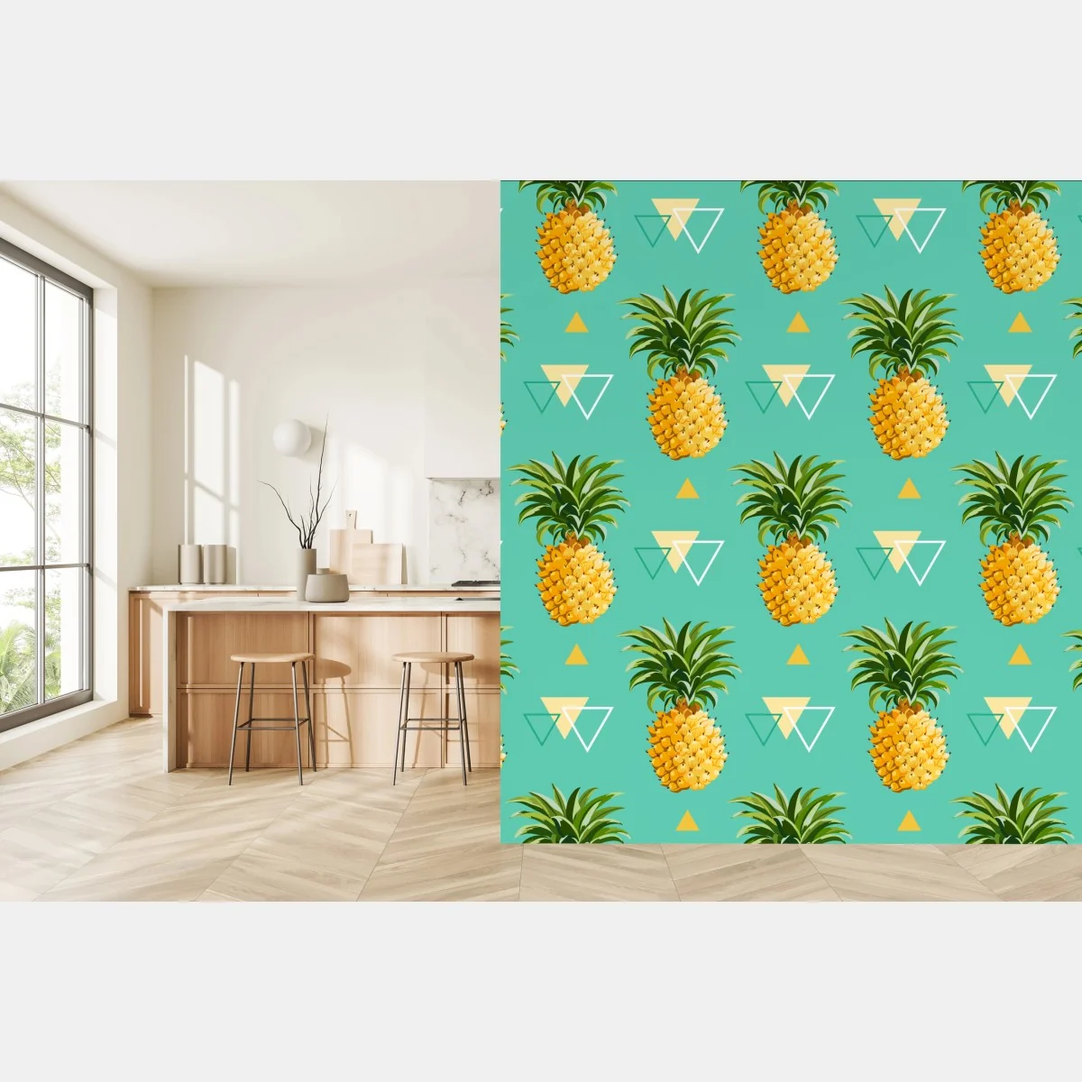 Fototapete tropisches ananasmuster auf türkisfarbenem hintergrund – Wallnifity® Fototapete tropisches ananasmuster auf türkisfarbenem hintergrund – Wallnifity®