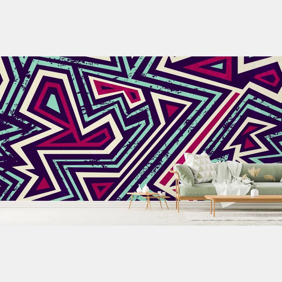 Fototapete kräftiges geometrisches dreiecksmuster – Wallnifity®