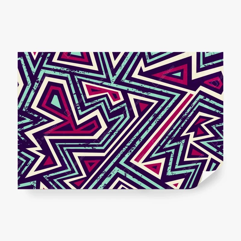 Fototapete kräftiges geometrisches dreiecksmuster