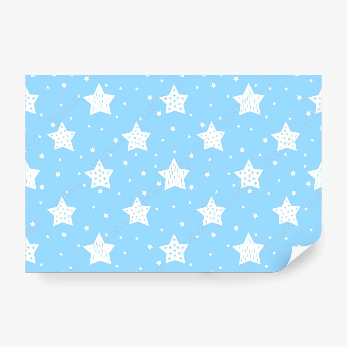 Fototapete weiche blaue sterne für das kinderzimmer – Wallnifity®
