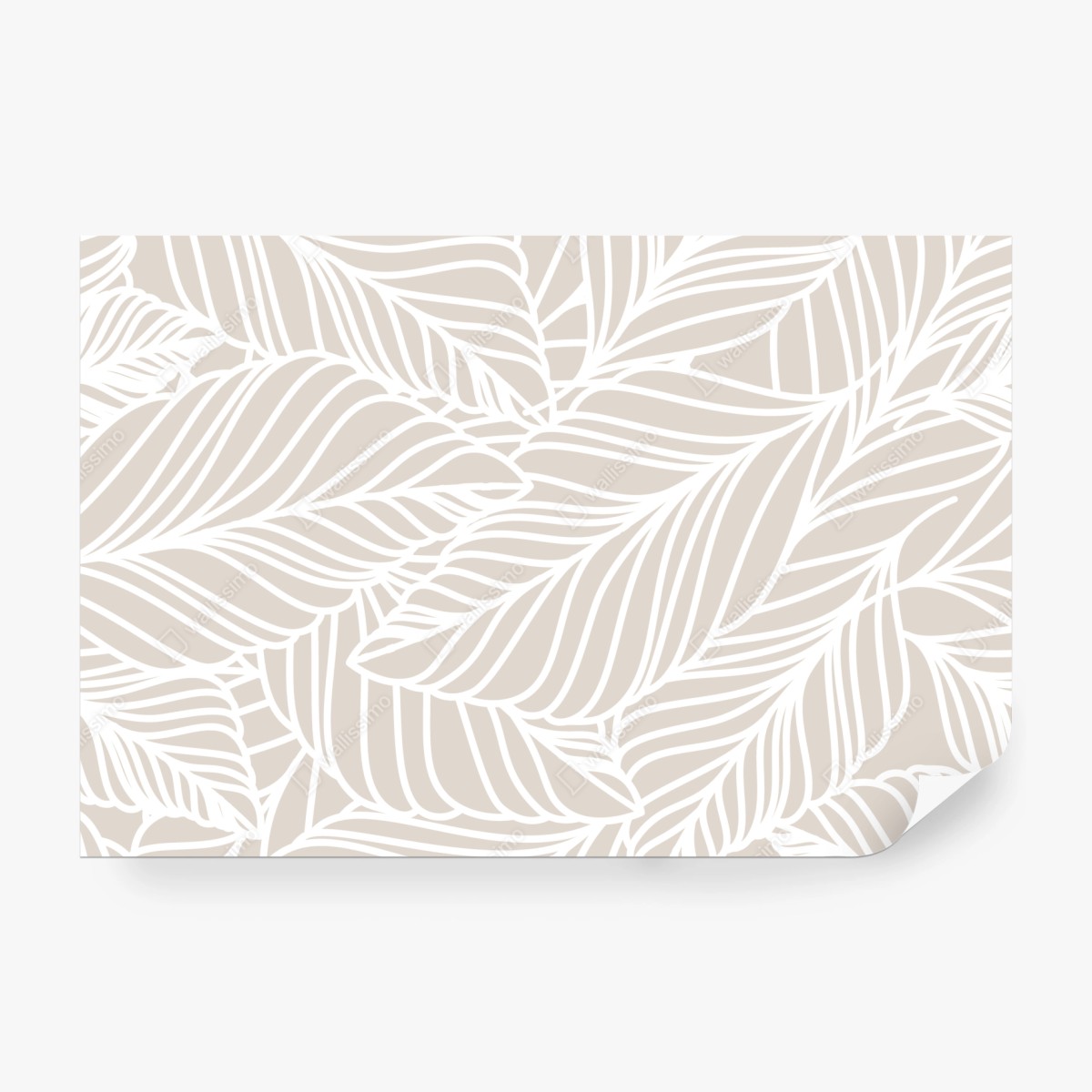 Fototapete beige botanisches blattmuster – Wallnifity®