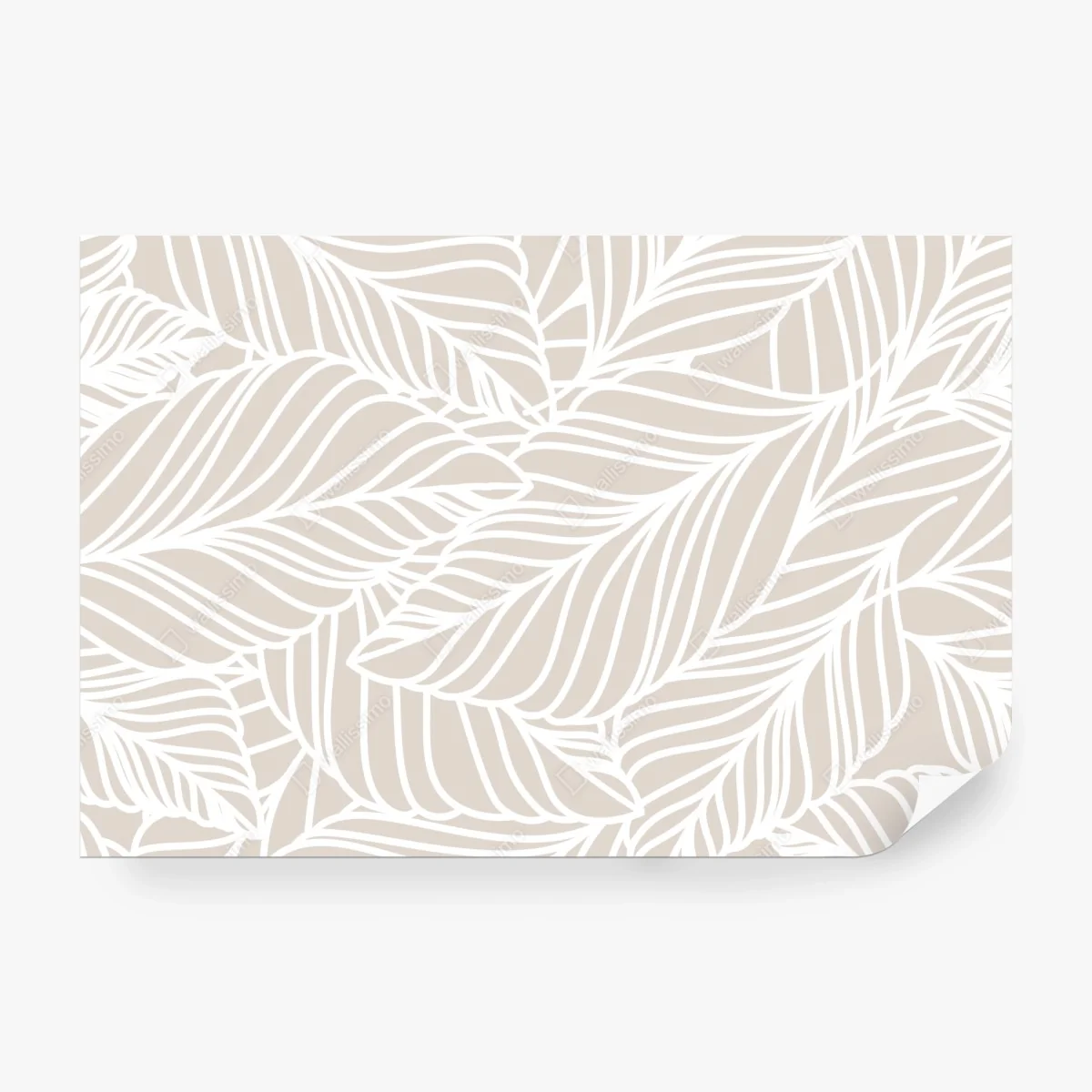 Fototapete beige botanisches blattmuster – Wallnifity®