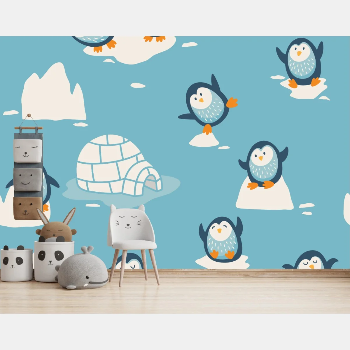 Fototapete verspieltes pinguinmuster für kinderzimmer – Wallnifity® Fototapete verspieltes pinguinmuster für kinderzimmer – Wallnifity®