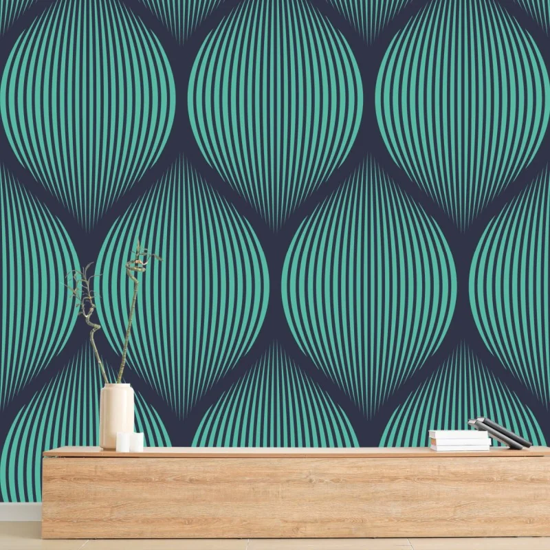 Fototapete türkis geometrisches tropfenmuster