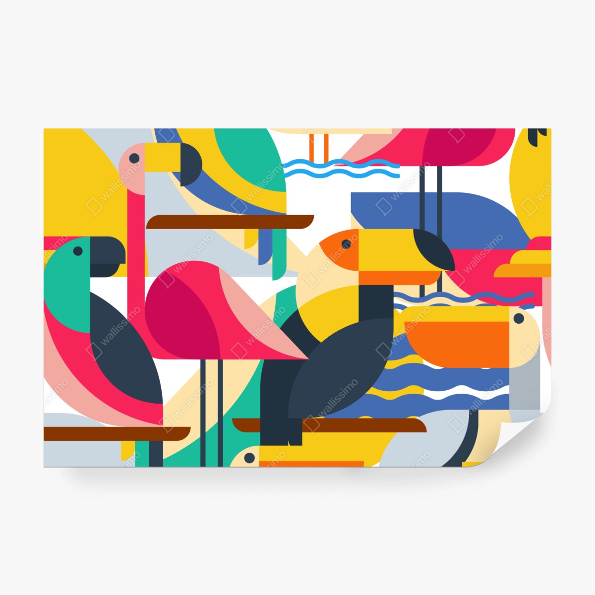 Fototapete tropisches geometrisches vogelmuster – Wallnifity® Fototapete tropisches geometrisches vogelmuster – Wallnifity®