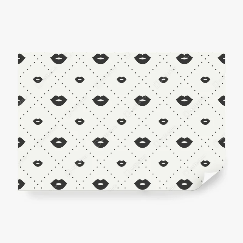 Fototapete minimalistisches monochromes lippenmuster