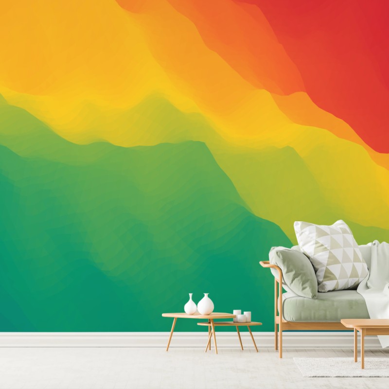 Fototapete kräftiger geschichteter bergverlauf