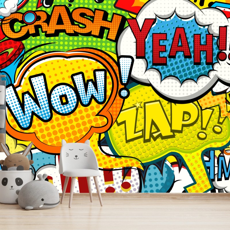 Fototapete bunte comic pop-art-collage