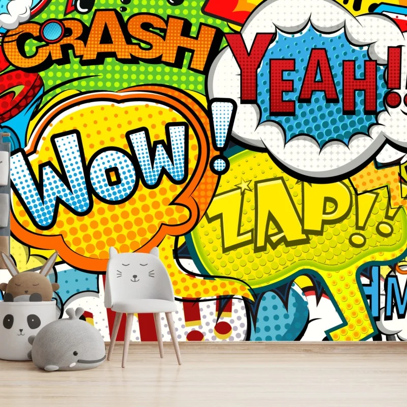 Fototapete bunte comic pop-art-collage