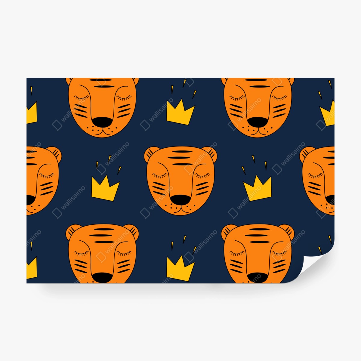 Fototapete verspieltes tiger-muster für kinderzimmer – Wallnifity® Fototapete verspieltes tiger-muster für kinderzimmer – Wallnifity®