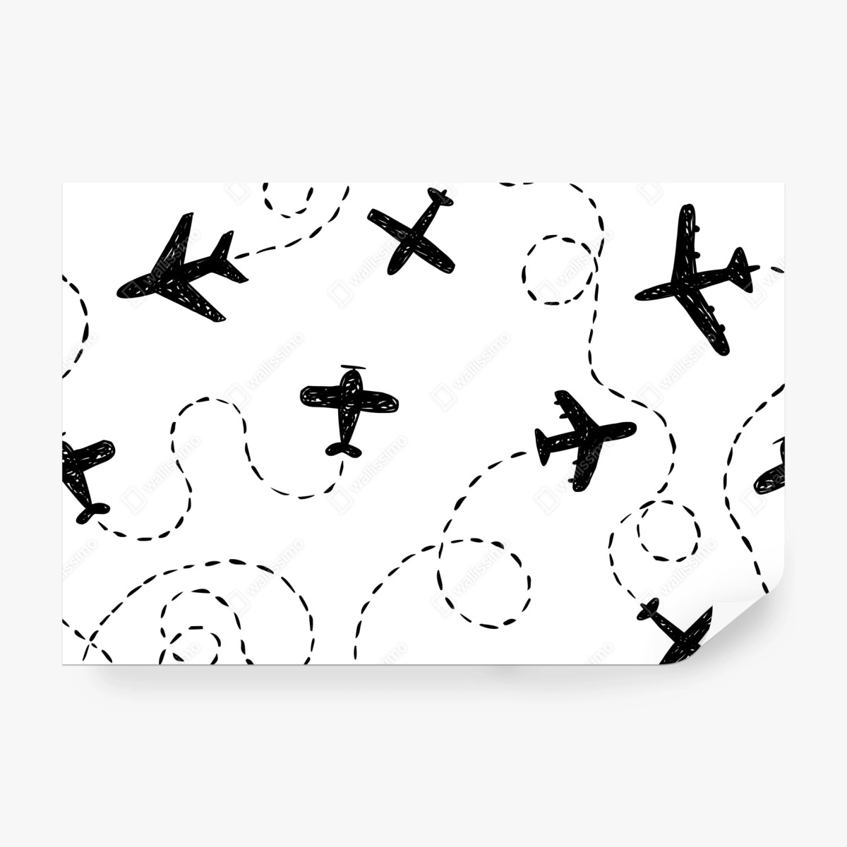 Fototapete handgezeichnetes flugzeugmuster – Wallnifity® Fototapete handgezeichnetes flugzeugmuster – Wallnifity®