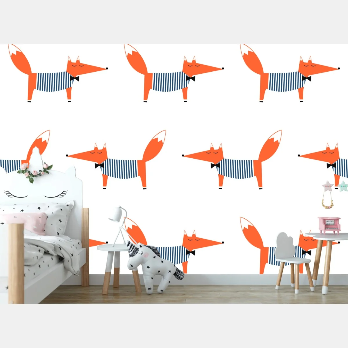 Fototapete niedliches gestreiftes fuchsmuster – Wallnifity® Fototapete niedliches gestreiftes fuchsmuster – Wallnifity®