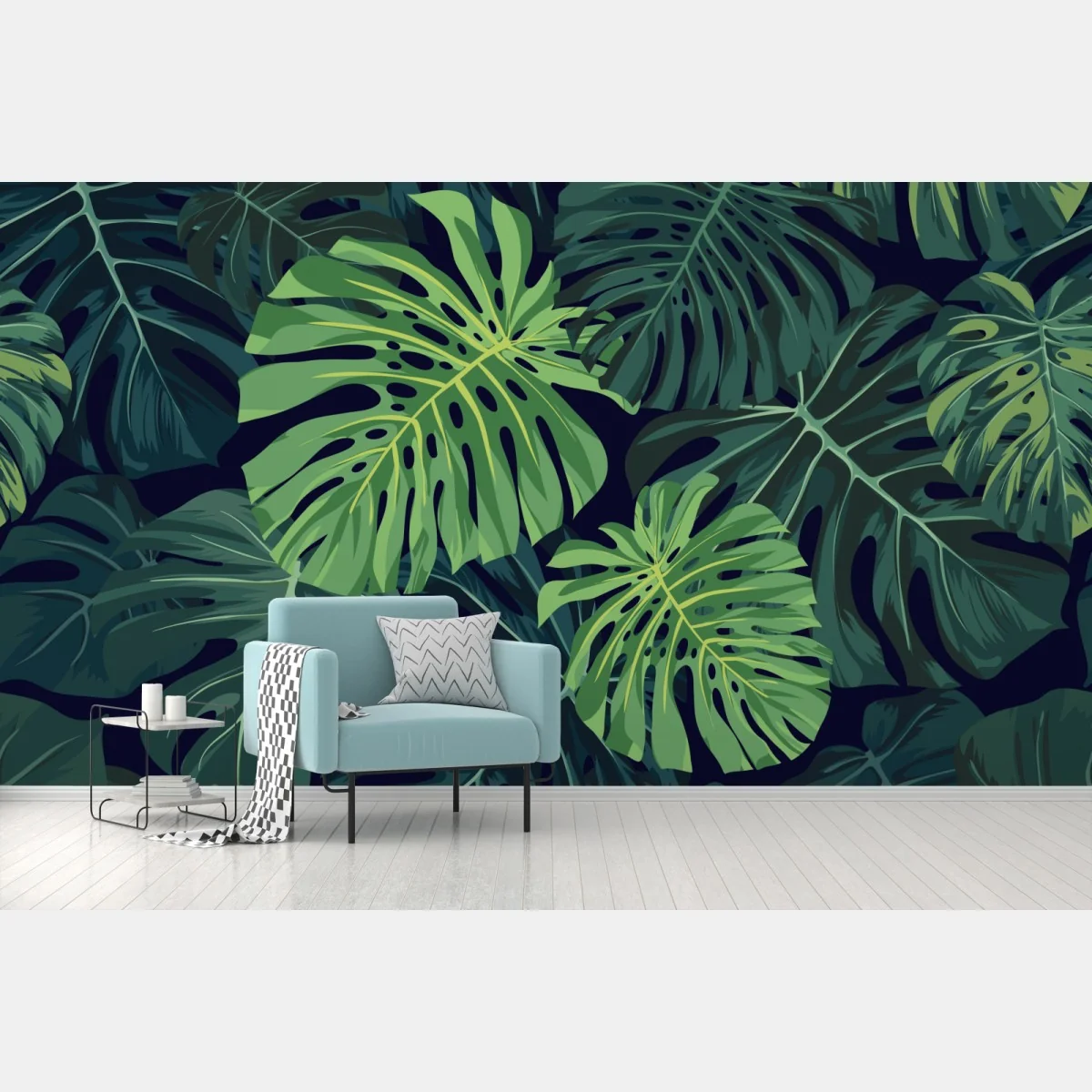 Fototapete tropisches monstera-blattmuster – Wallnifity® Fototapete tropisches monstera-blattmuster – Wallnifity®